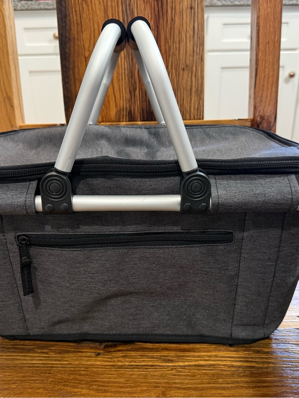 SIYUAN Gray 18L Insulated Cooler Bag, Zip, Front Pocket, Foldable Handle